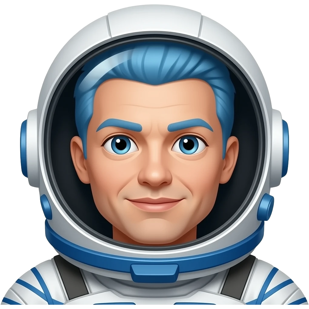 Astronaut with Blue Hair emoji