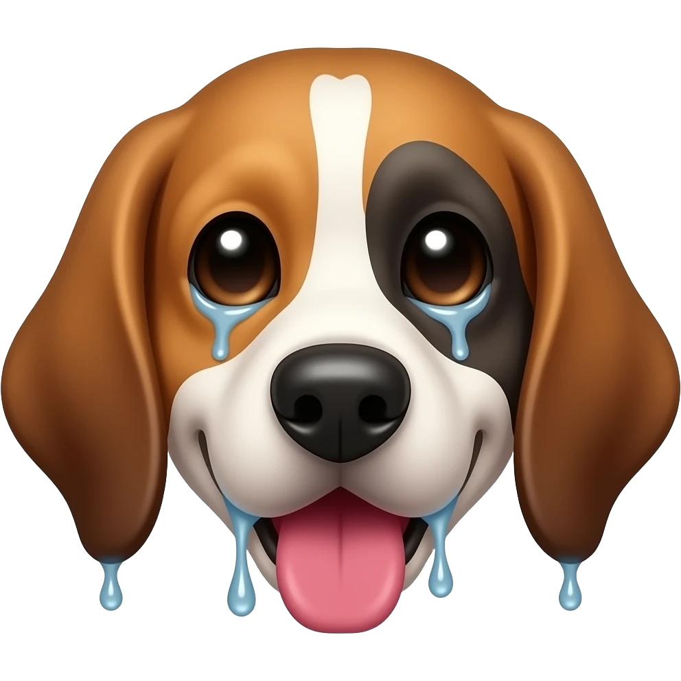 A dogs face with its wet tongue out drooling emoji