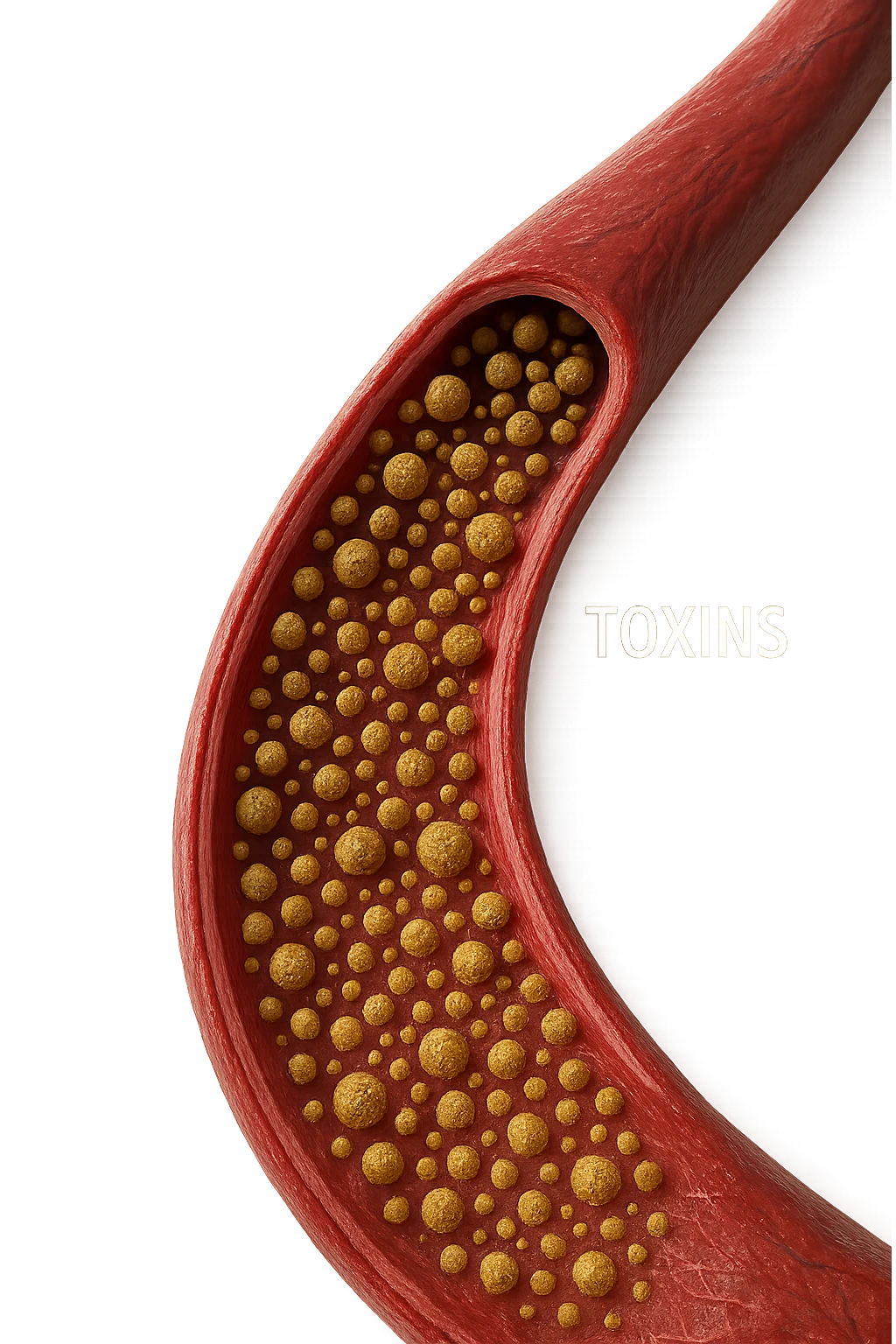 tossine che entrano in una vena umana anatomica realistica, vista dall'alto, iperrealistica 4k emoji