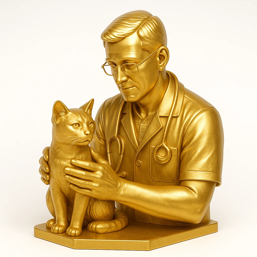 veterinarian examining a cat emoji