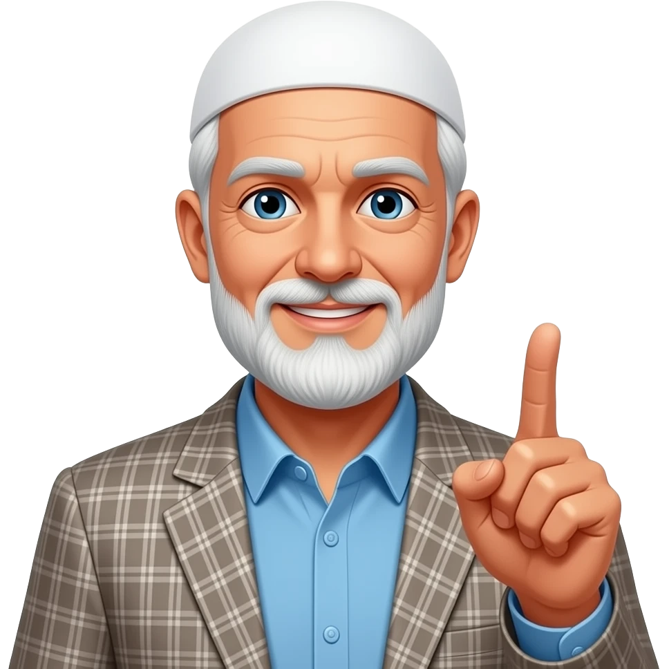 люди крютят пальцем у веска, показываю что дурак на пожилогу мужчину мусульманина emoji