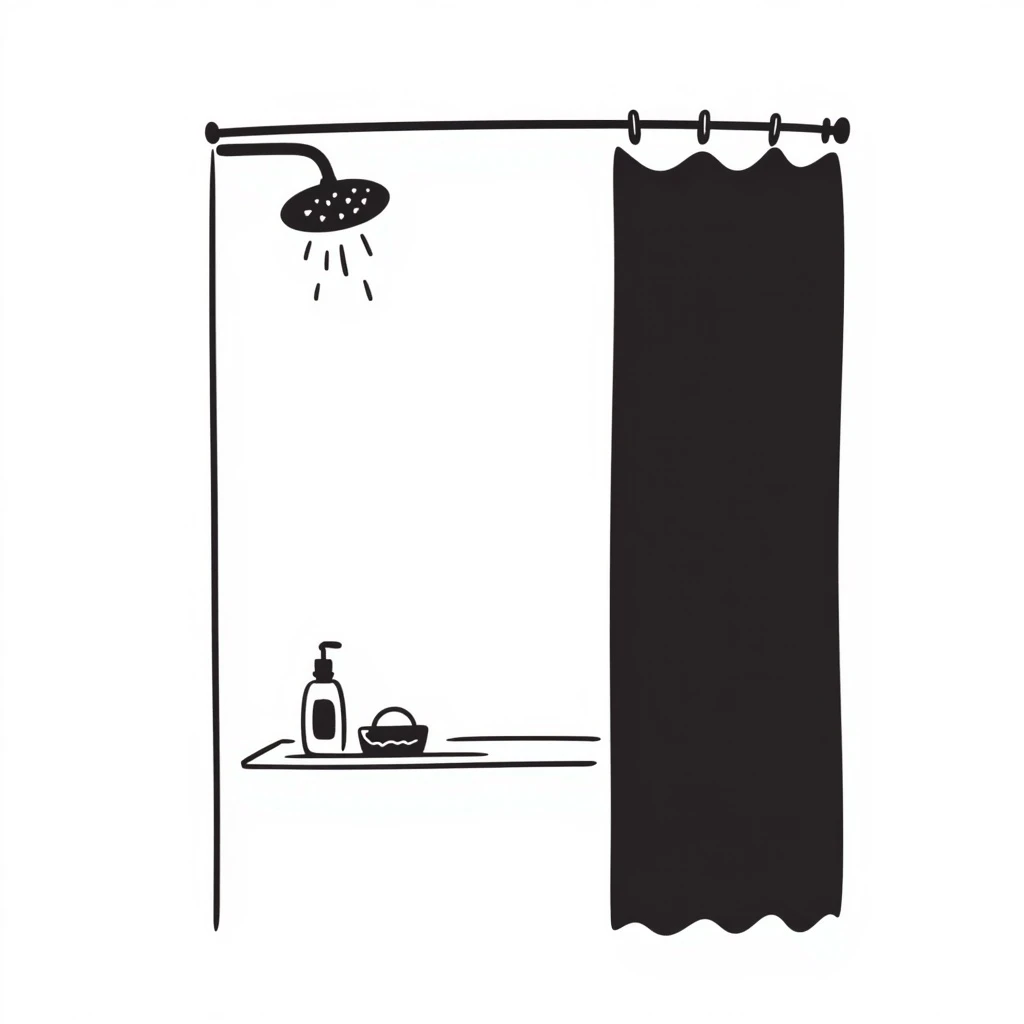 shower with a courtain only shower without a person emoji