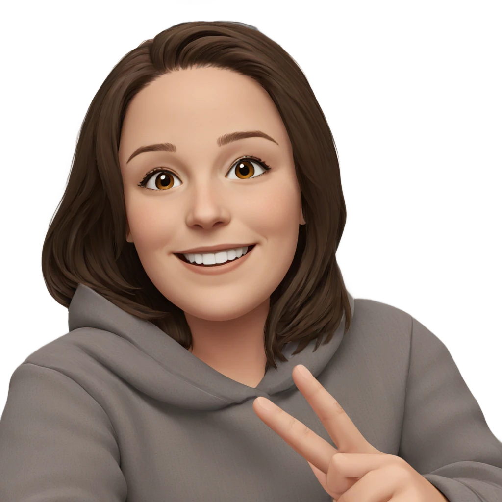 smiling girl with brown hair emoji