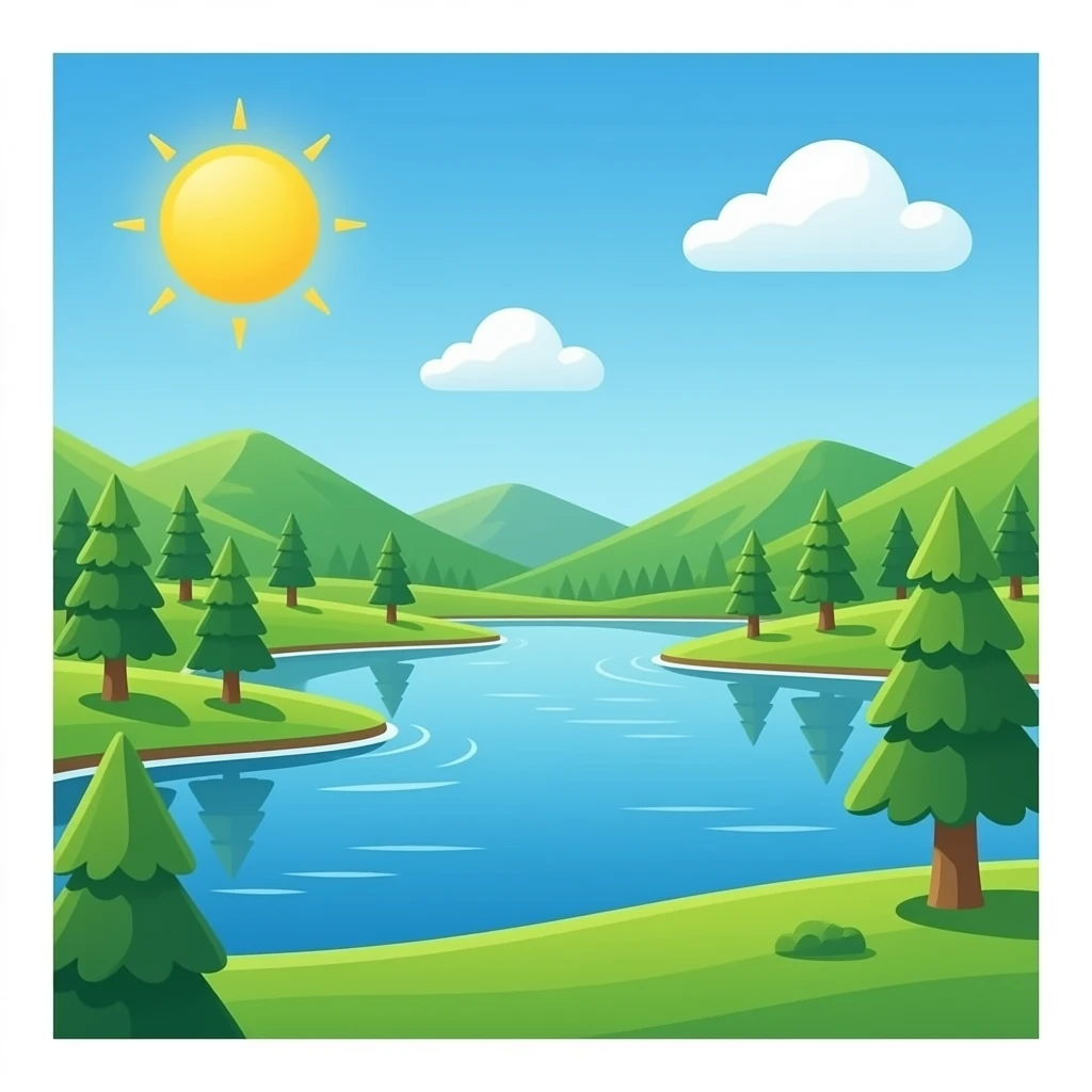 green lake realistic emoji