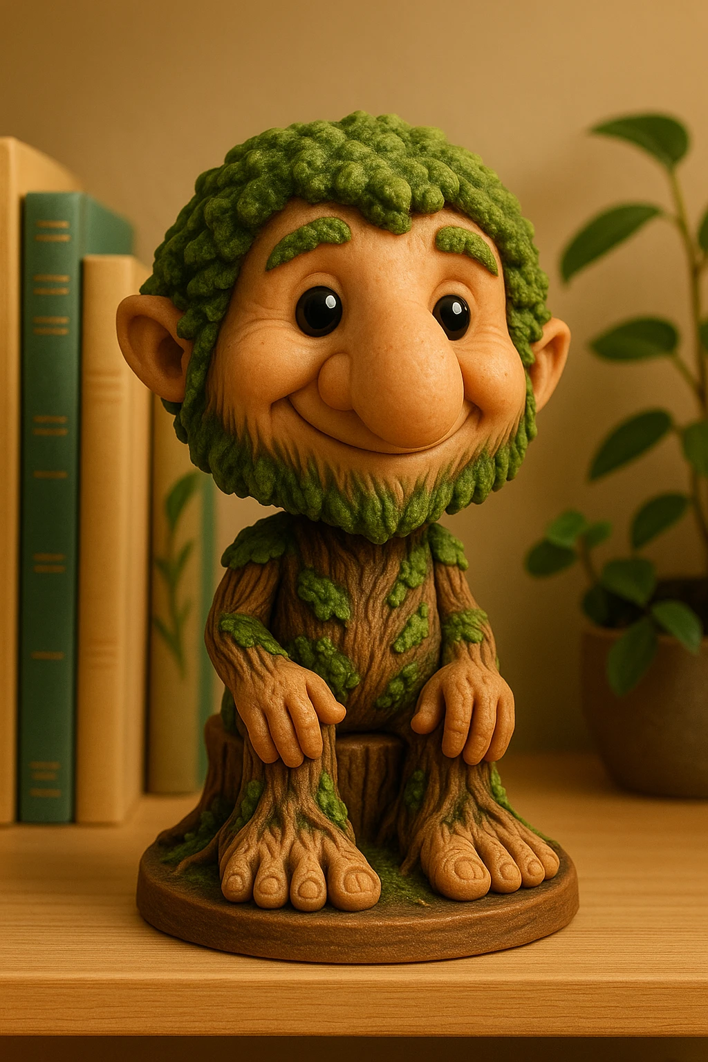 Transform this character into a bobblehead style blob, preserving its playful and whimsical features, rendered in the bobblehead style. emoji