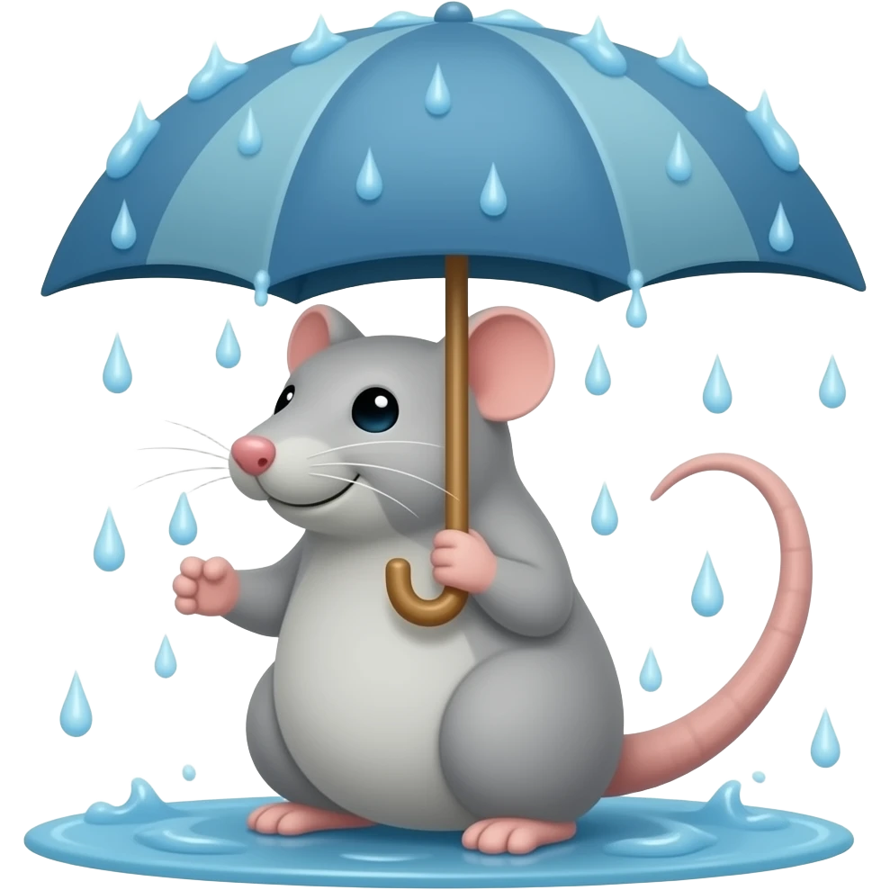 Rat in the rain emoji