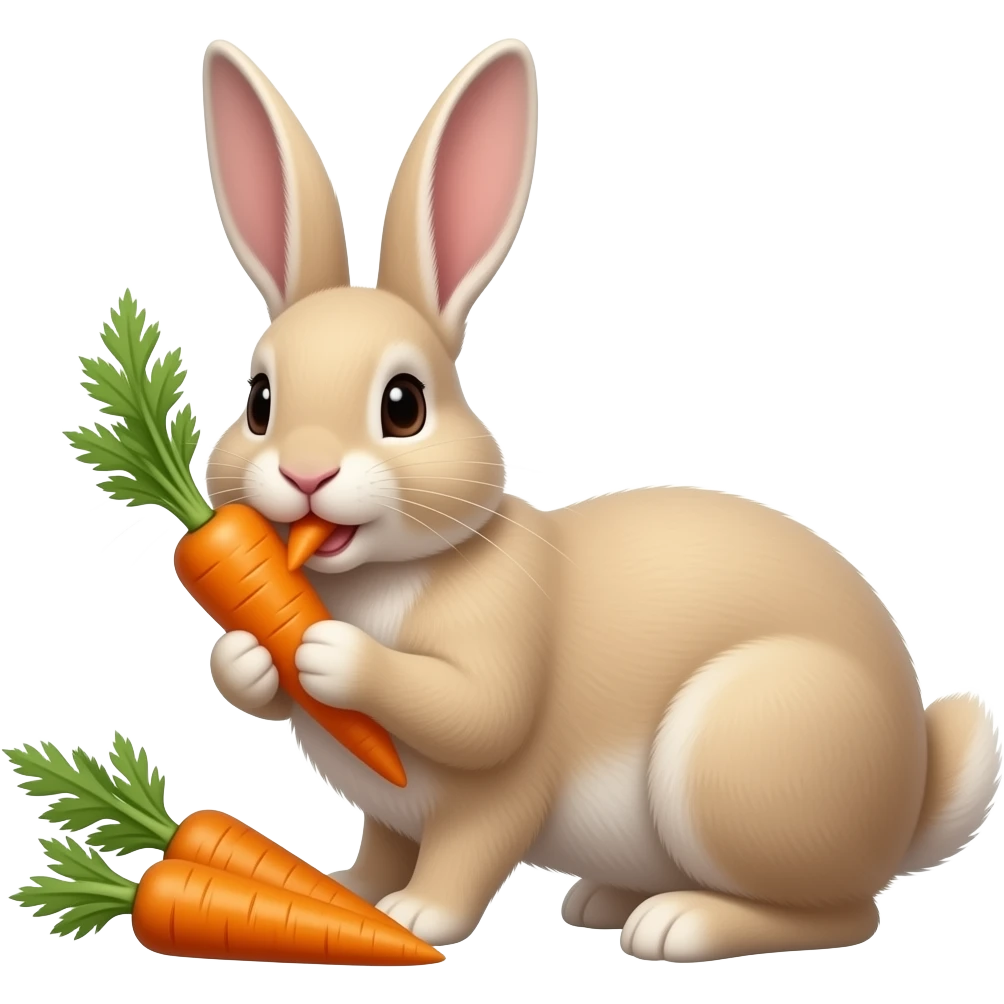 A bunny eating 2 carrots emoji