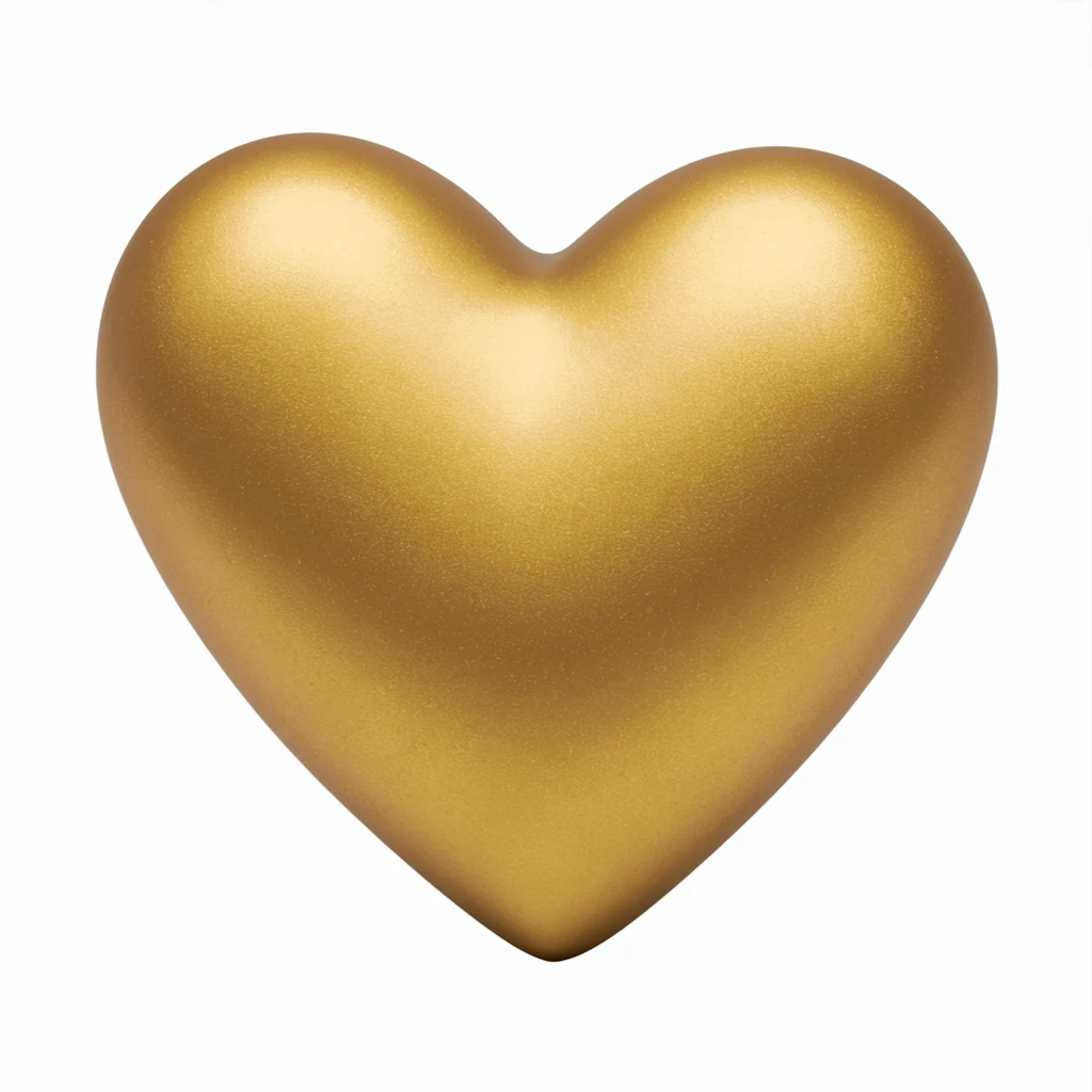 heart with a metallic yellow finish emoji