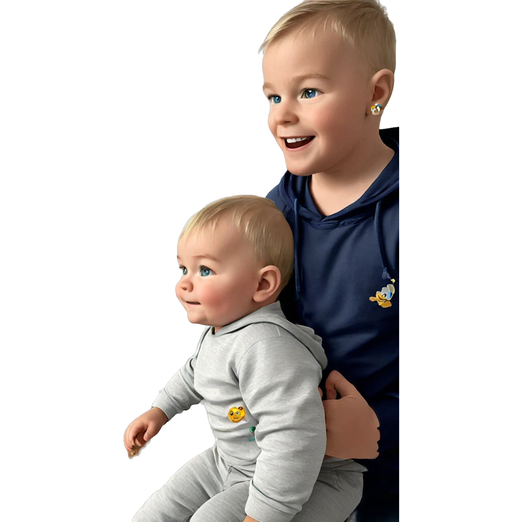 baby boys with flowers emoji