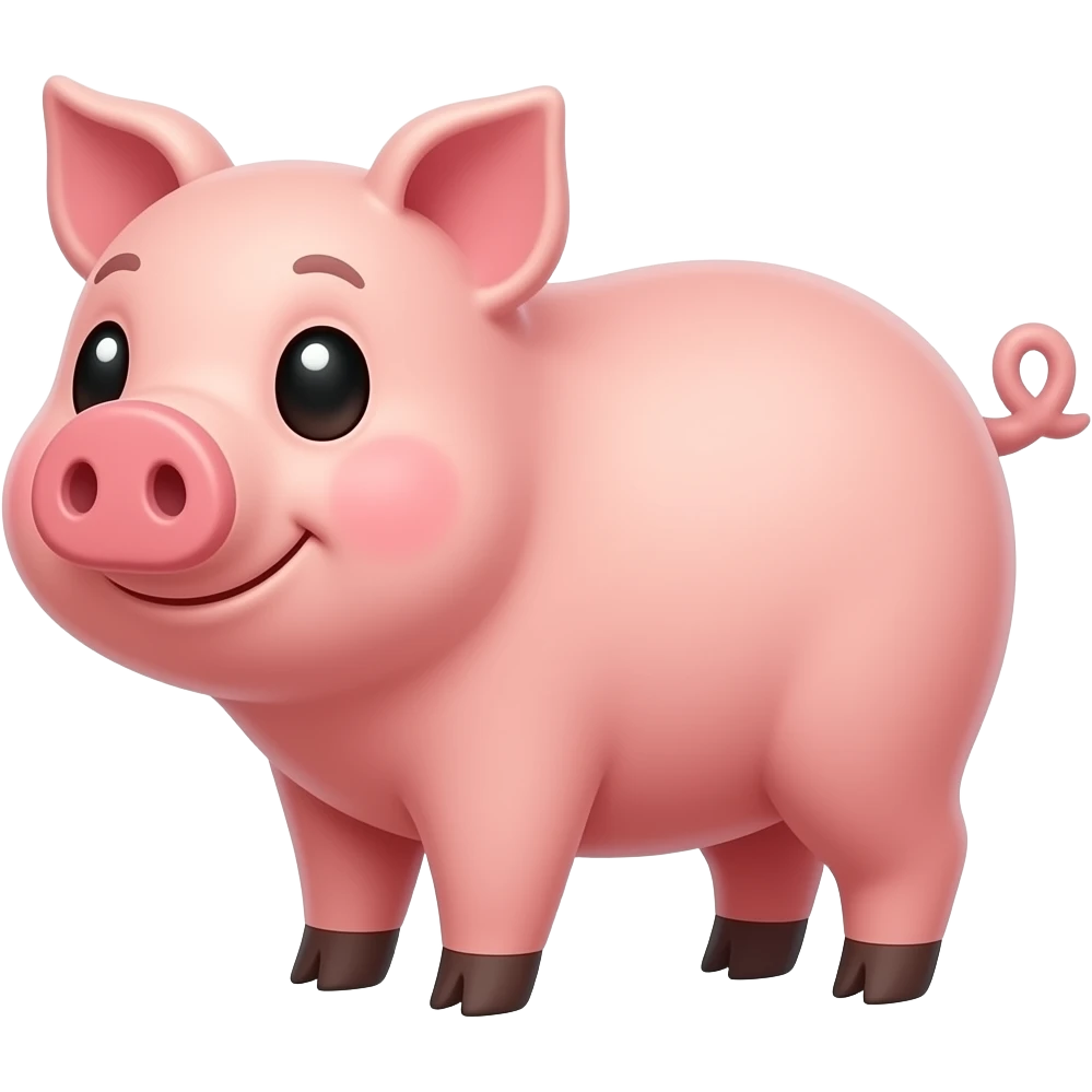 Cartoon 2d pig emoji