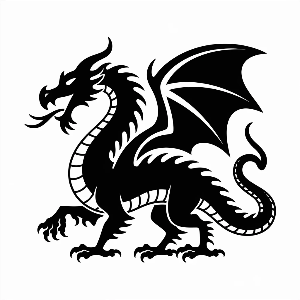 Dragon icon black silhouette emoji