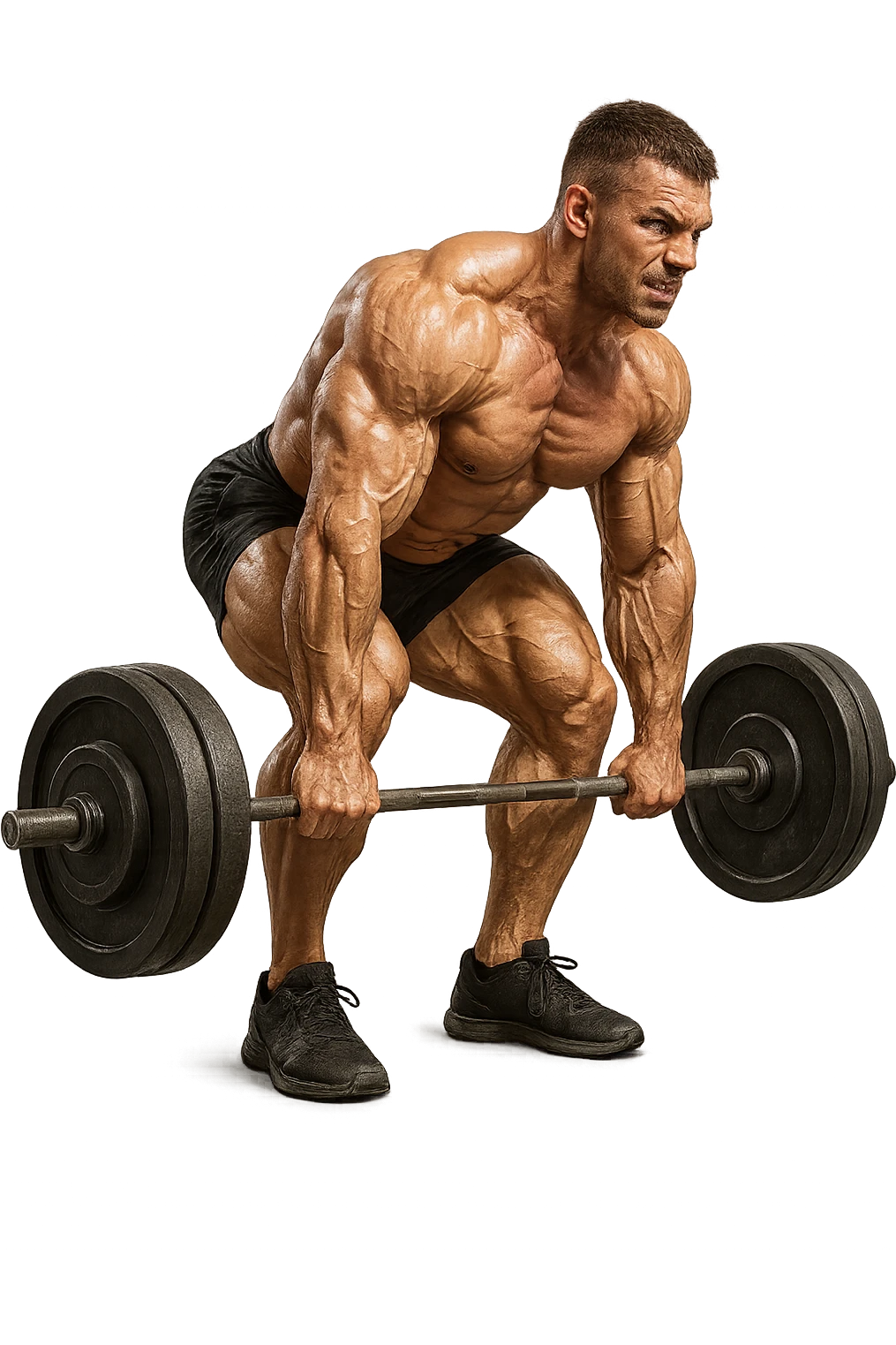 bodybuilder che fa stacco con bilanciere emoji