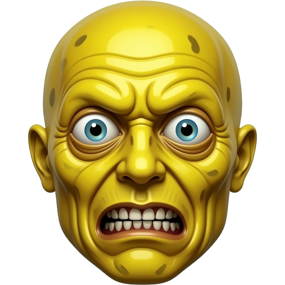 disfigured horror distorted swirl yellow emoji head emoji