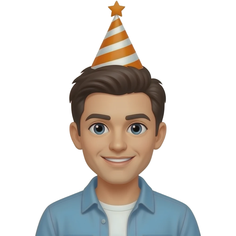 orange wear party hat on the center of the head emoji
