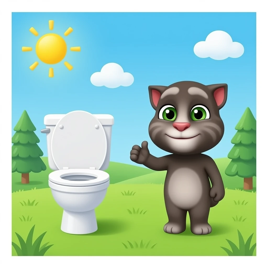WC toilet Talking Tom and friends emoji