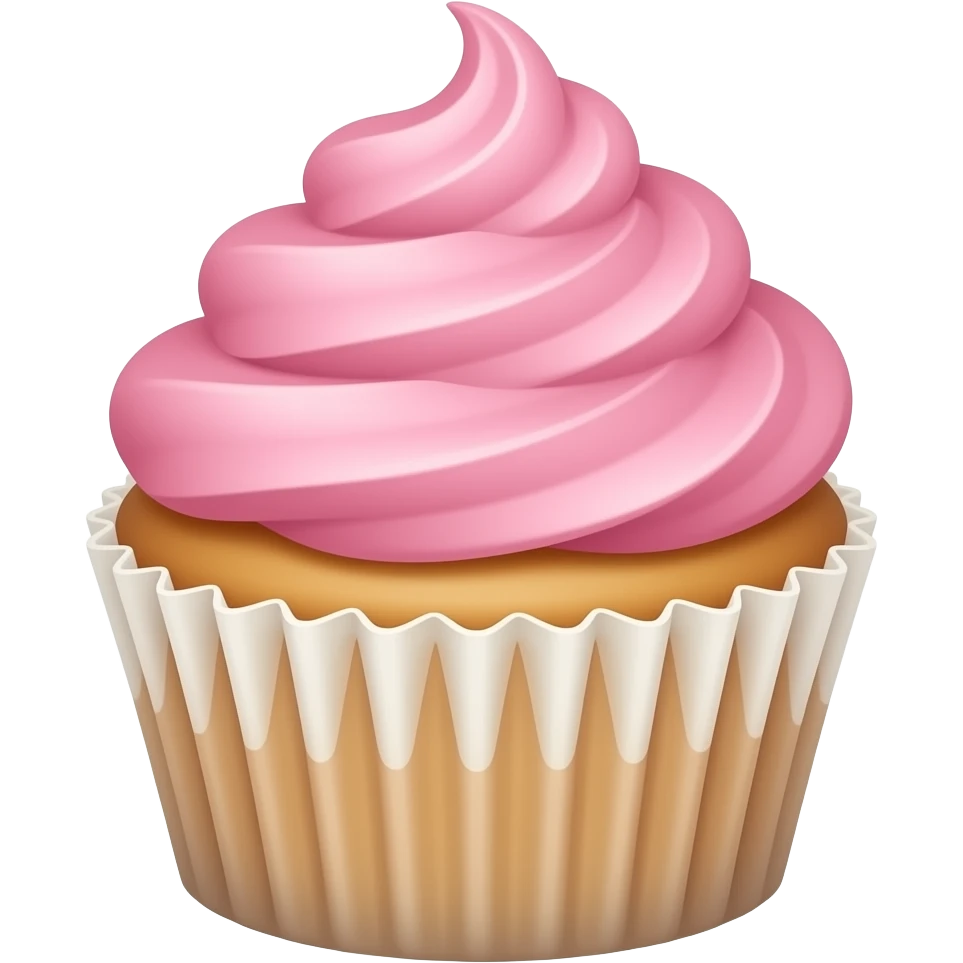 Cupcake with pink icing emoji