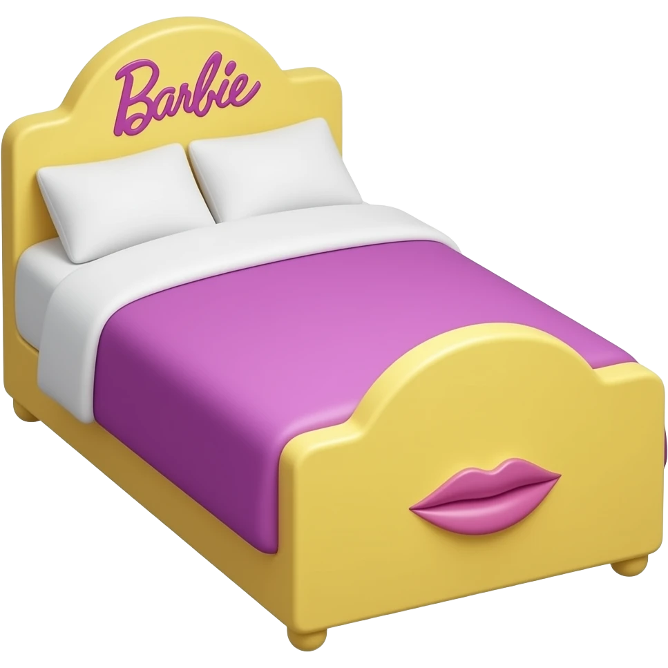 yellow purple Facial bed inspired by Barbie colour pallete emoji