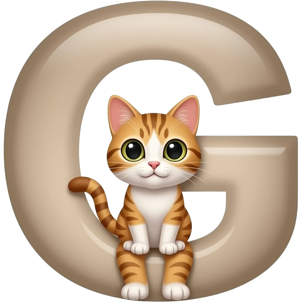 Letra G com um gato emoji