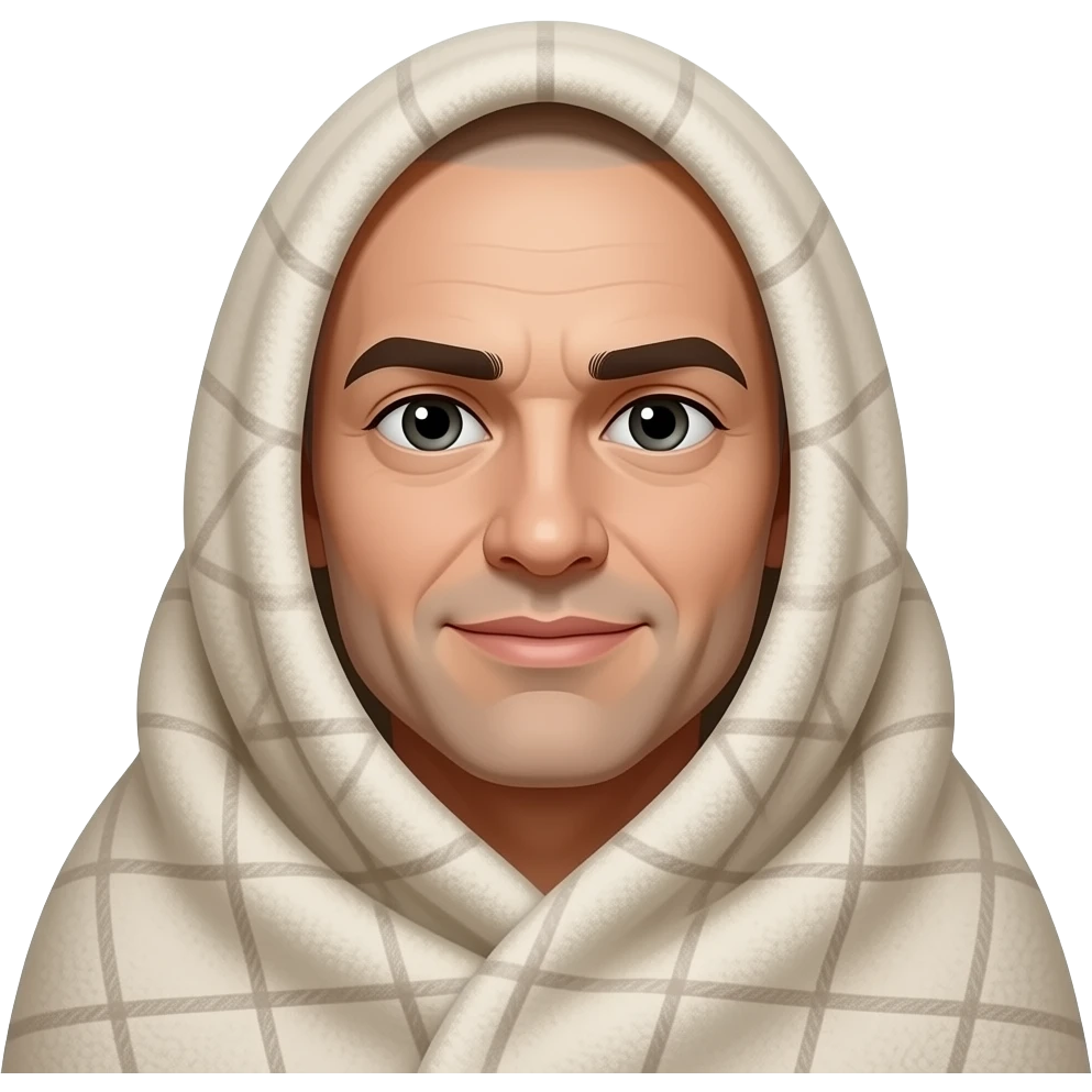 Uomo calvo  sotto la coperta emoji