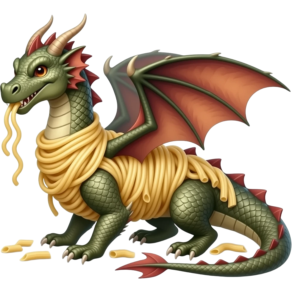 dragon fused with pasta and canneloni emoji