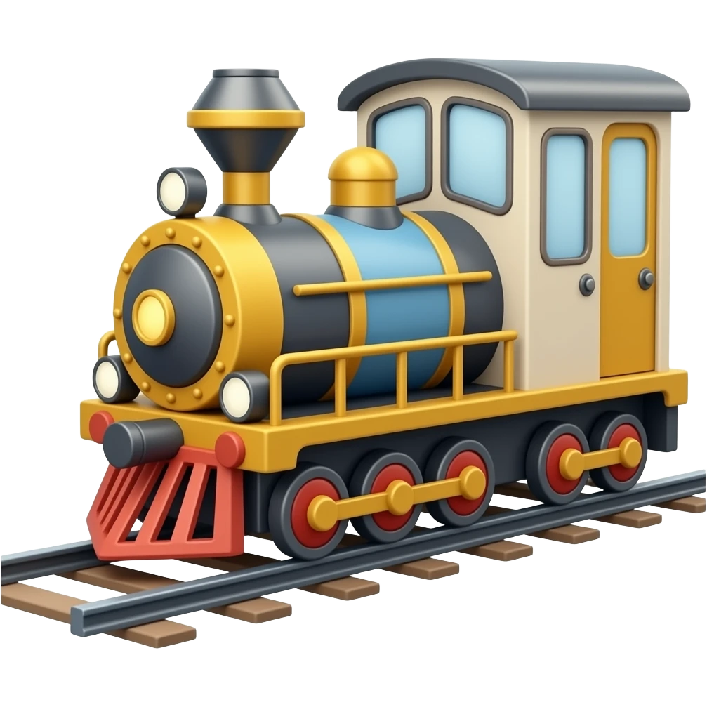 Cute train on the railway in a day emoji