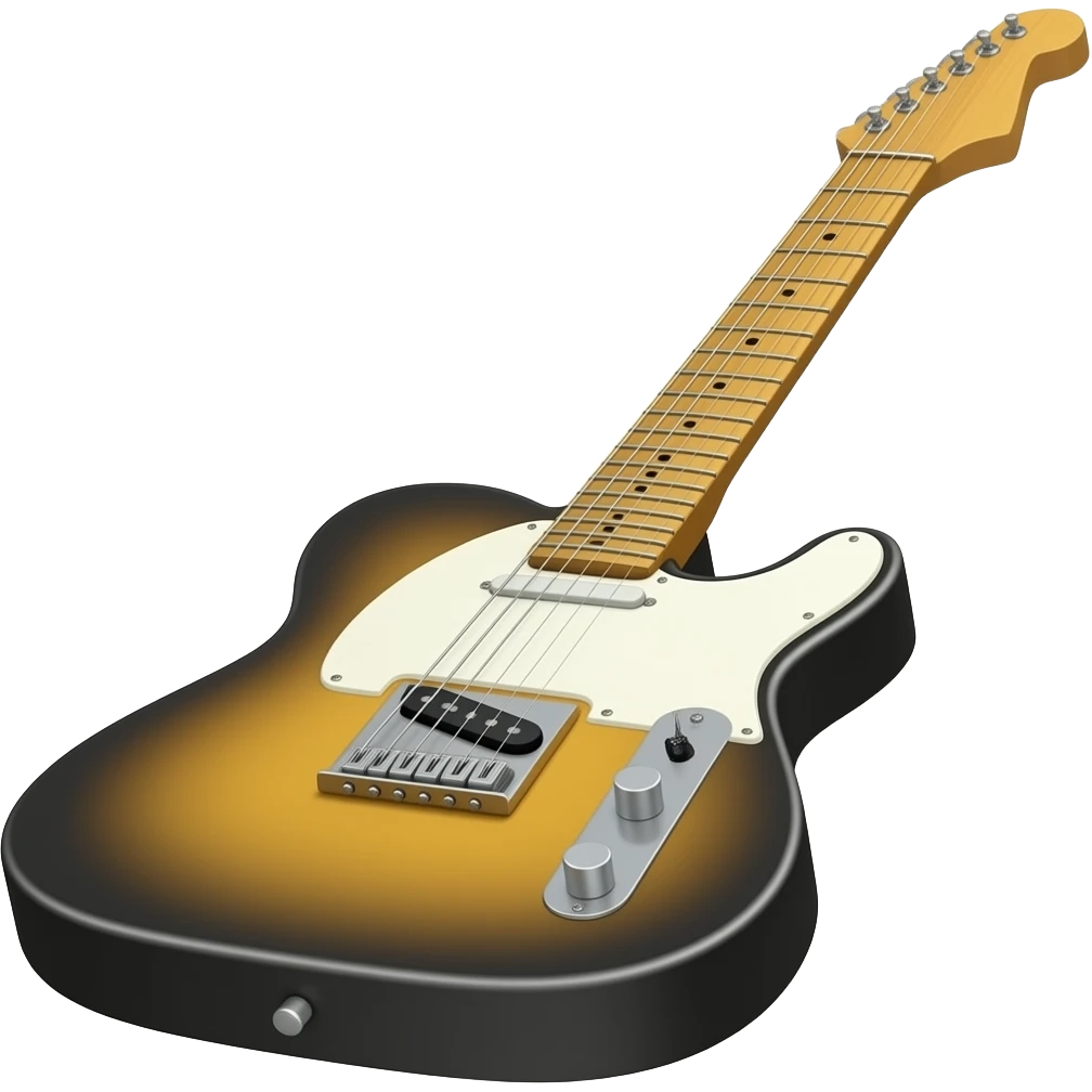 guitar telecaster with black colored wooden body emoji