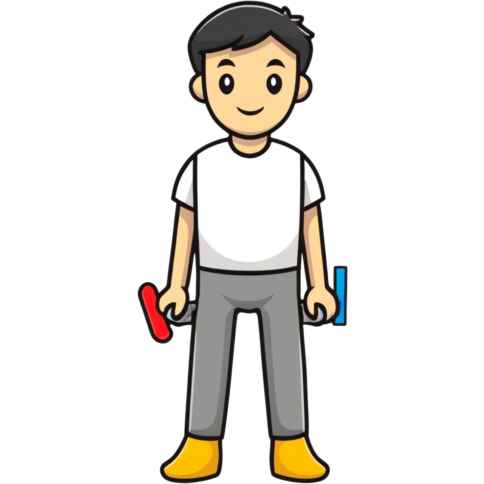 cartoon sticker of a man with a peg leg emoji