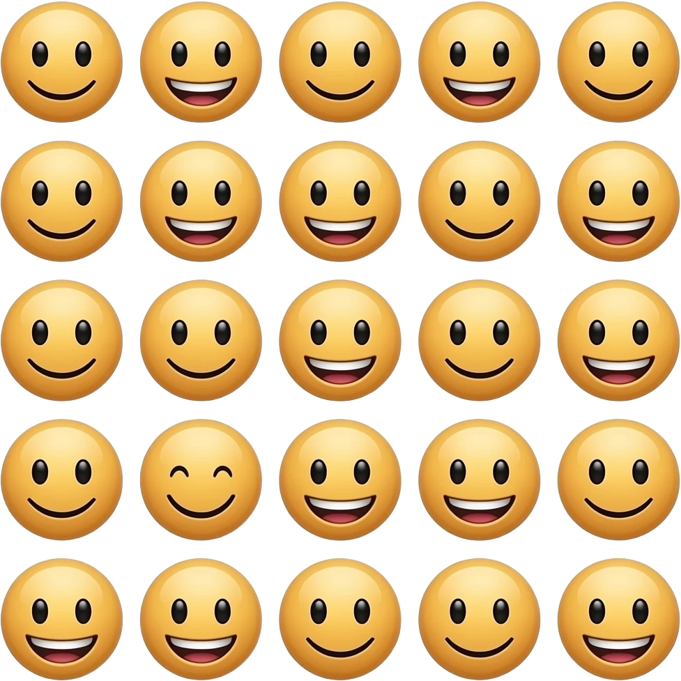 một emoij 100 khuôn mặt này 😀 ko khác nhau chỗ nào emoji