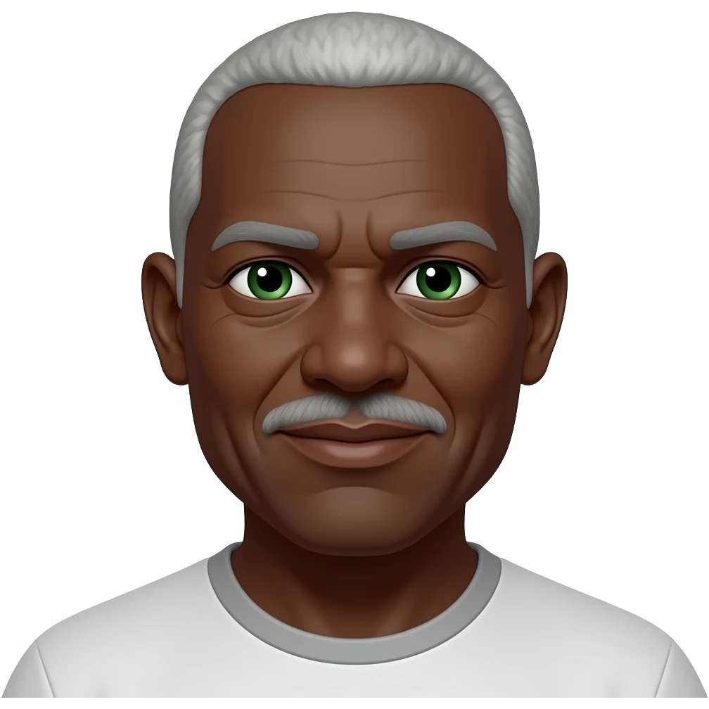 Older,bald,green eyes, go t, dark skinned emoji