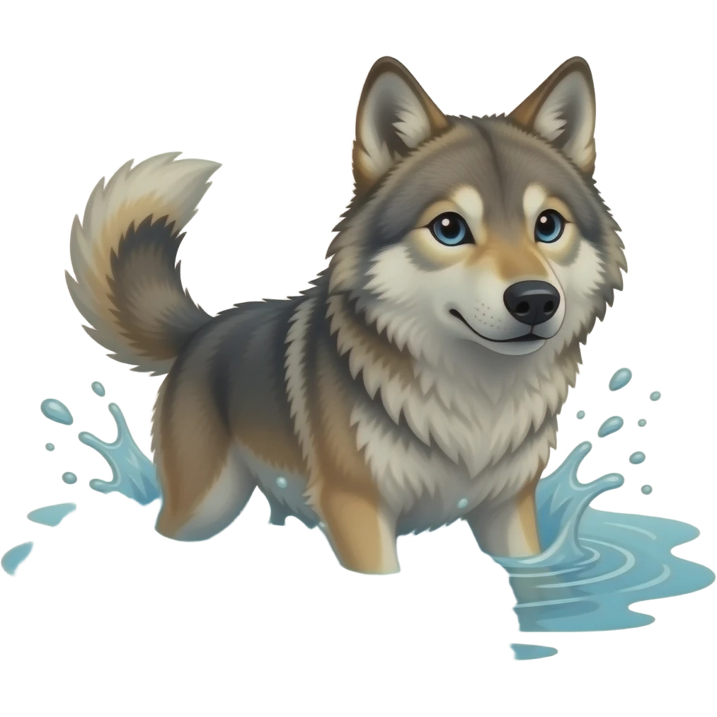 Hazme a un lobo hundiéndose y que se esté ahogando. emoji