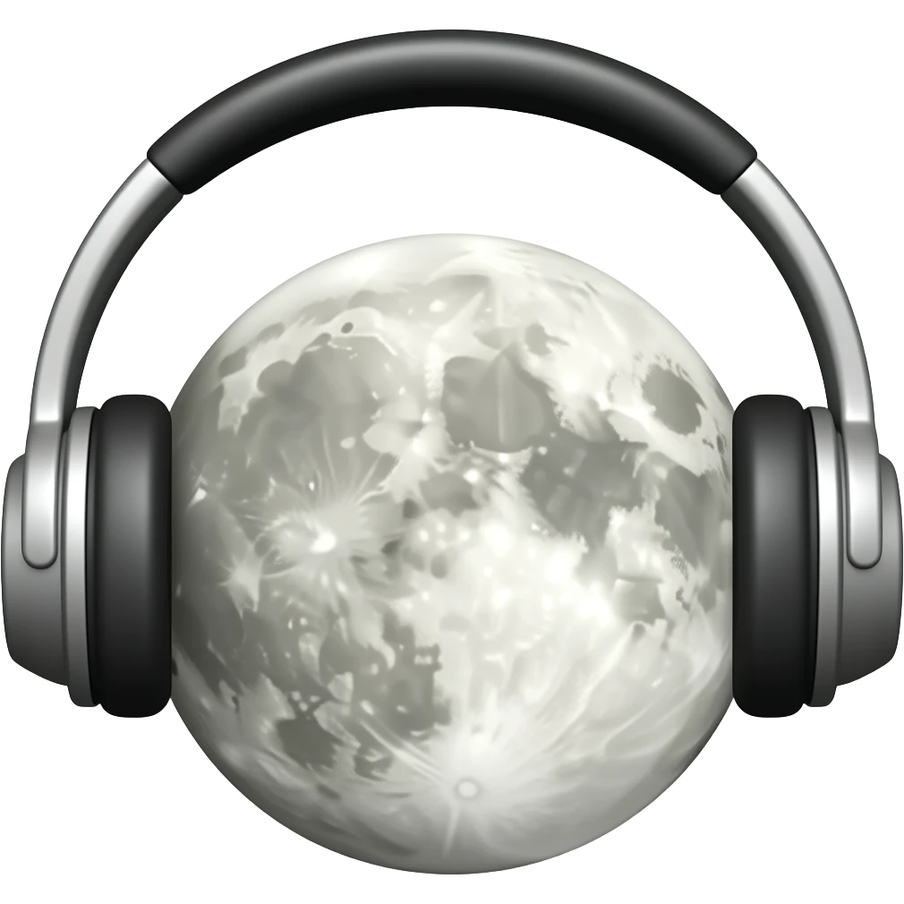 moon with headphones png emoji