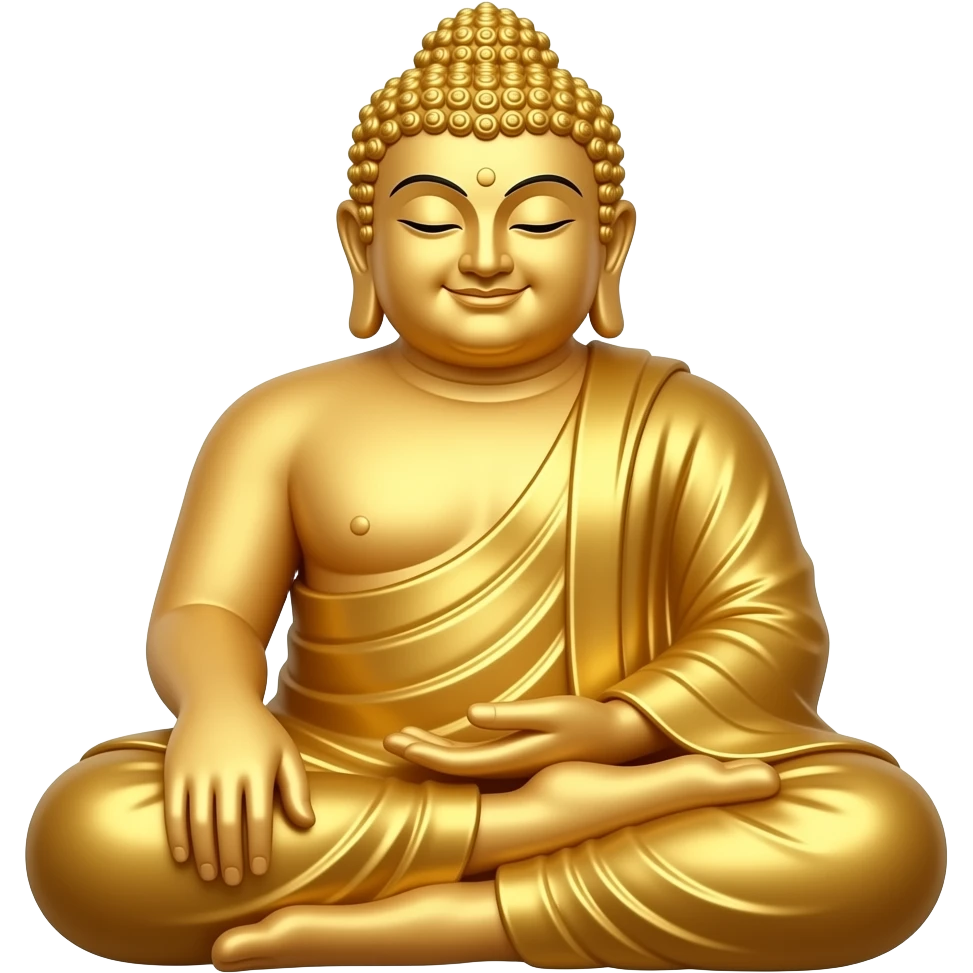 Golden seated fat buddha emoji
