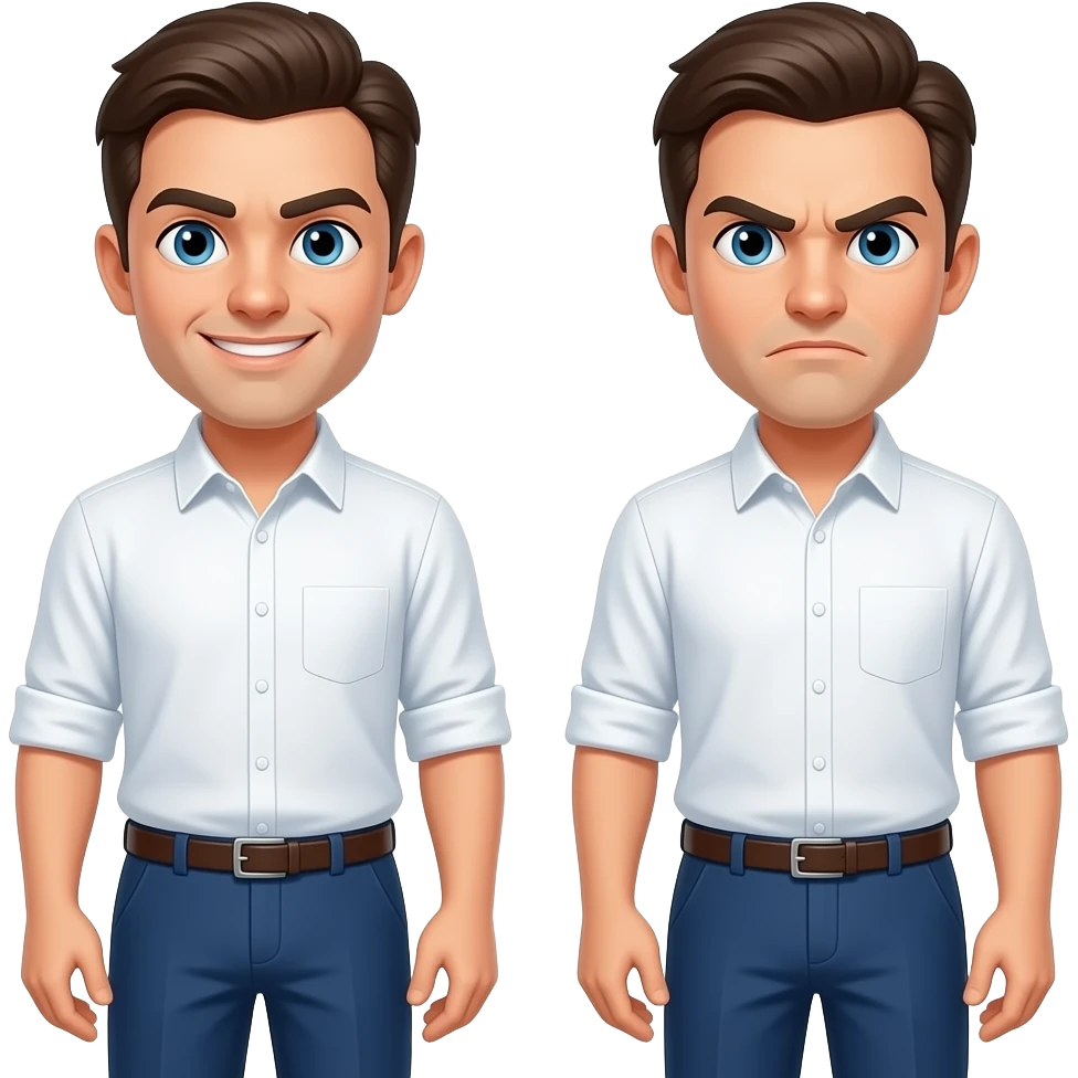 La même chose mais les deux personnes ont les yeux bleus emoji