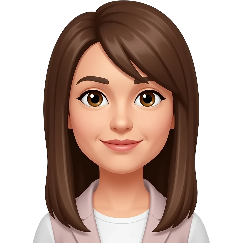 long straight brown hair female 55 years old brown eyes emoji