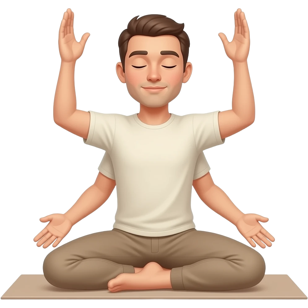 pilates relax emoji de iphone en tonos beige emoji