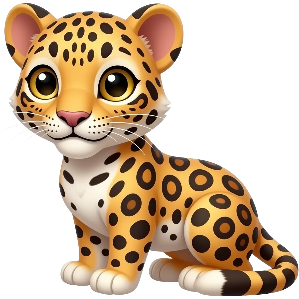 Cartoon leopard cub emoji