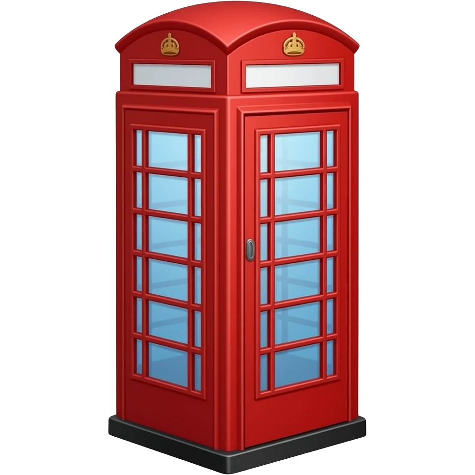 Iconic London telephone box in bright red with subtle blue and white details emoji