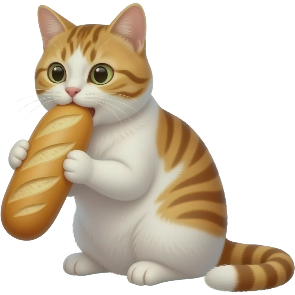 a cat eating a baguette emoji