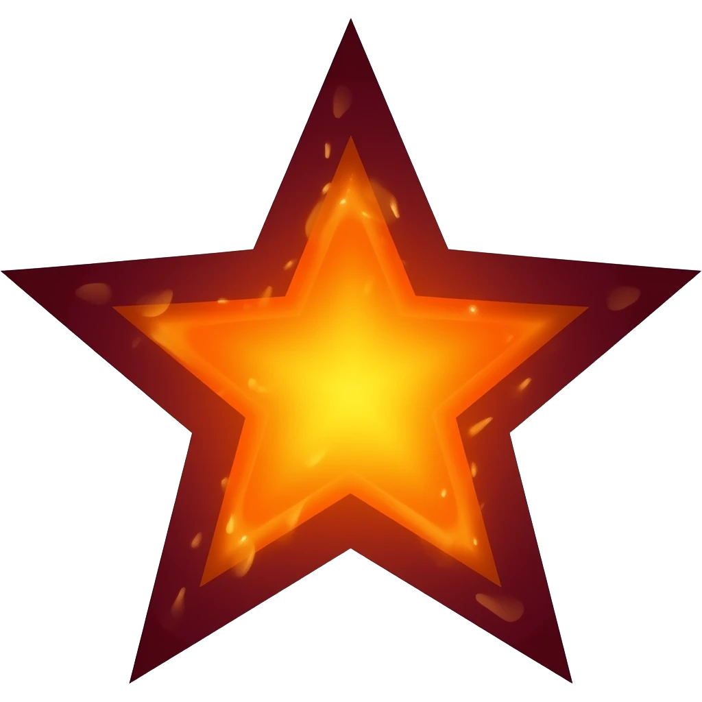generate a star with fire gradient inside emoji