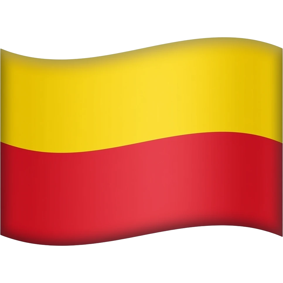 “A simple rectangular flag with two horizontal stripes, yellow on top and red on bottom, bright colors, minimal design, flat emoji style.” emoji