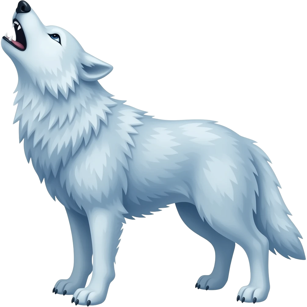 Ice wolf howling emoji