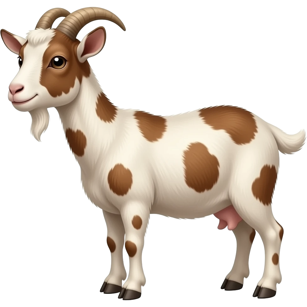 hazme una madre cabra con manchas marrones realistas emoji