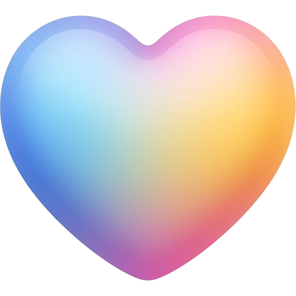 Cuore sfumato azzurro rosa e giallo emoji