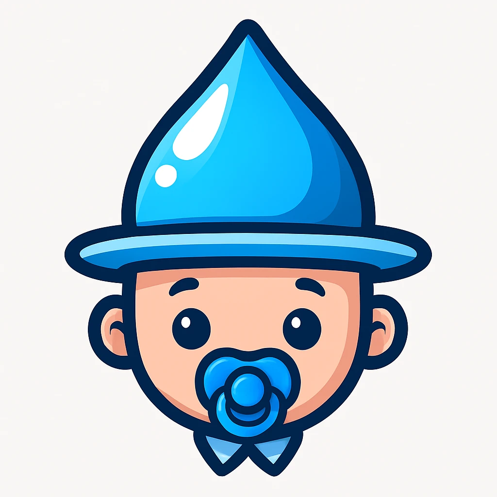 Replace the face with a baby face with a soother (pacifier), but keep the rest of the hat and bottom exactly the same. Match the illustration style of the reference image. emoji
