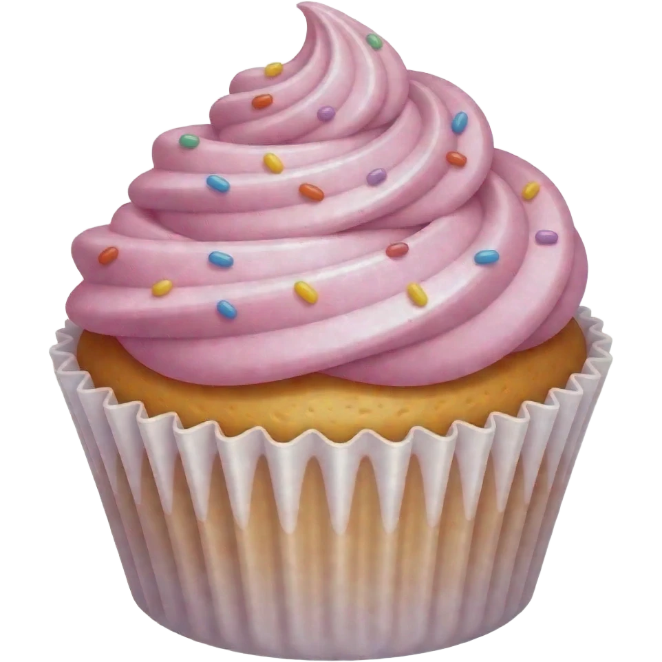 Cupcake with pink icing emoji
