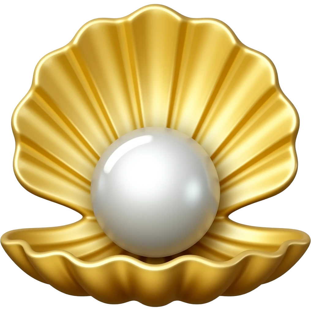 pearl and shiny shell gold emoji