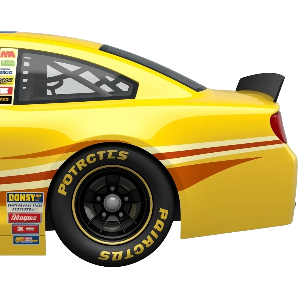 Yellow Stock car side view(nascar car) emoji
