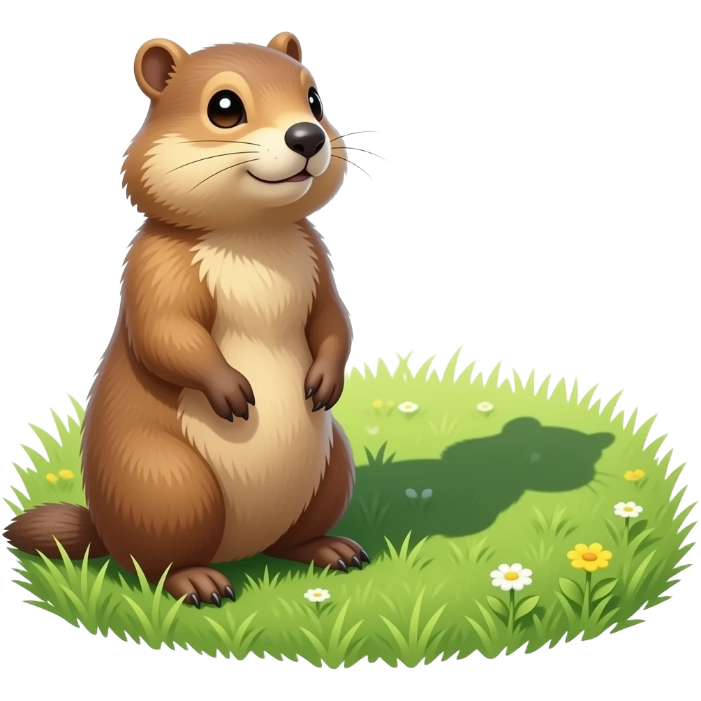A groundhog seeing his shadow emoji