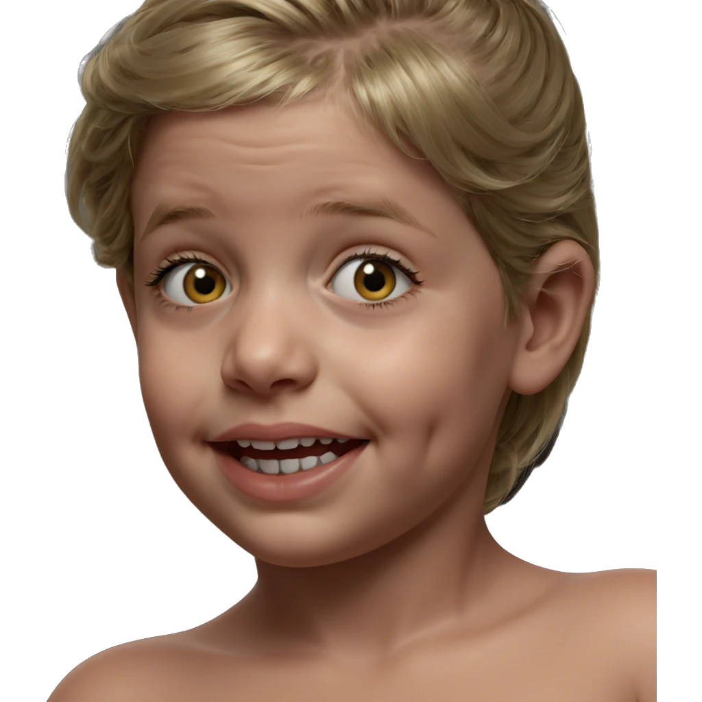 smiling blonde girl portrait emoji