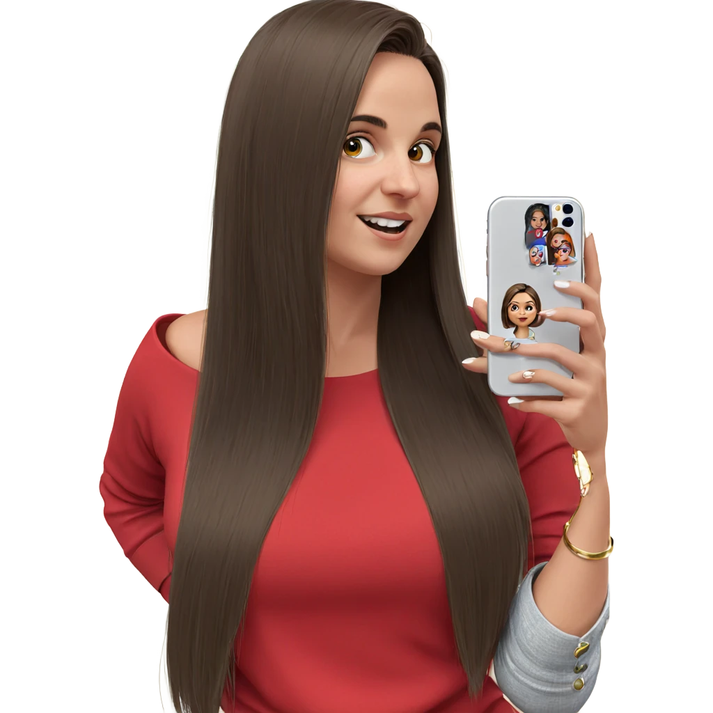 girl with phone and earrings emoji